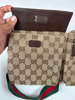 Pre-Owned Gucci GG Monogram Double Pocket Belt Bag