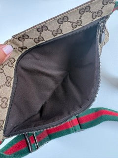 Pre-Owned Gucci GG Monogram Double Pocket Belt Bag