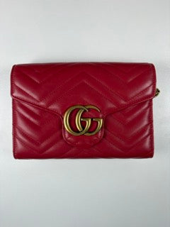 Pre-Owned Gucci GG Marmont Matelasse Wallet on Chain