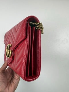 Pre-Owned Gucci GG Marmont Matelasse Wallet on Chain