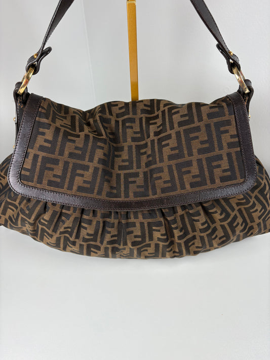 Pre-Owned FENDI Zucca FF Chef Handbag, Brown, Large