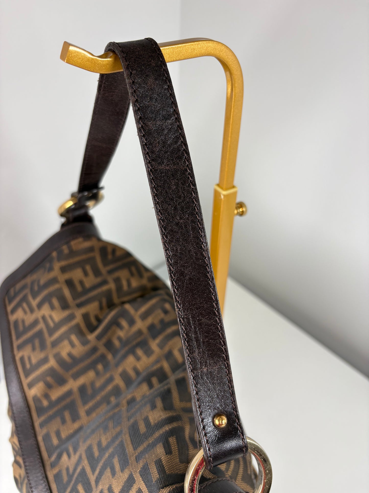 Pre-Owned FENDI Zucca FF Chef Handbag, Brown, Large