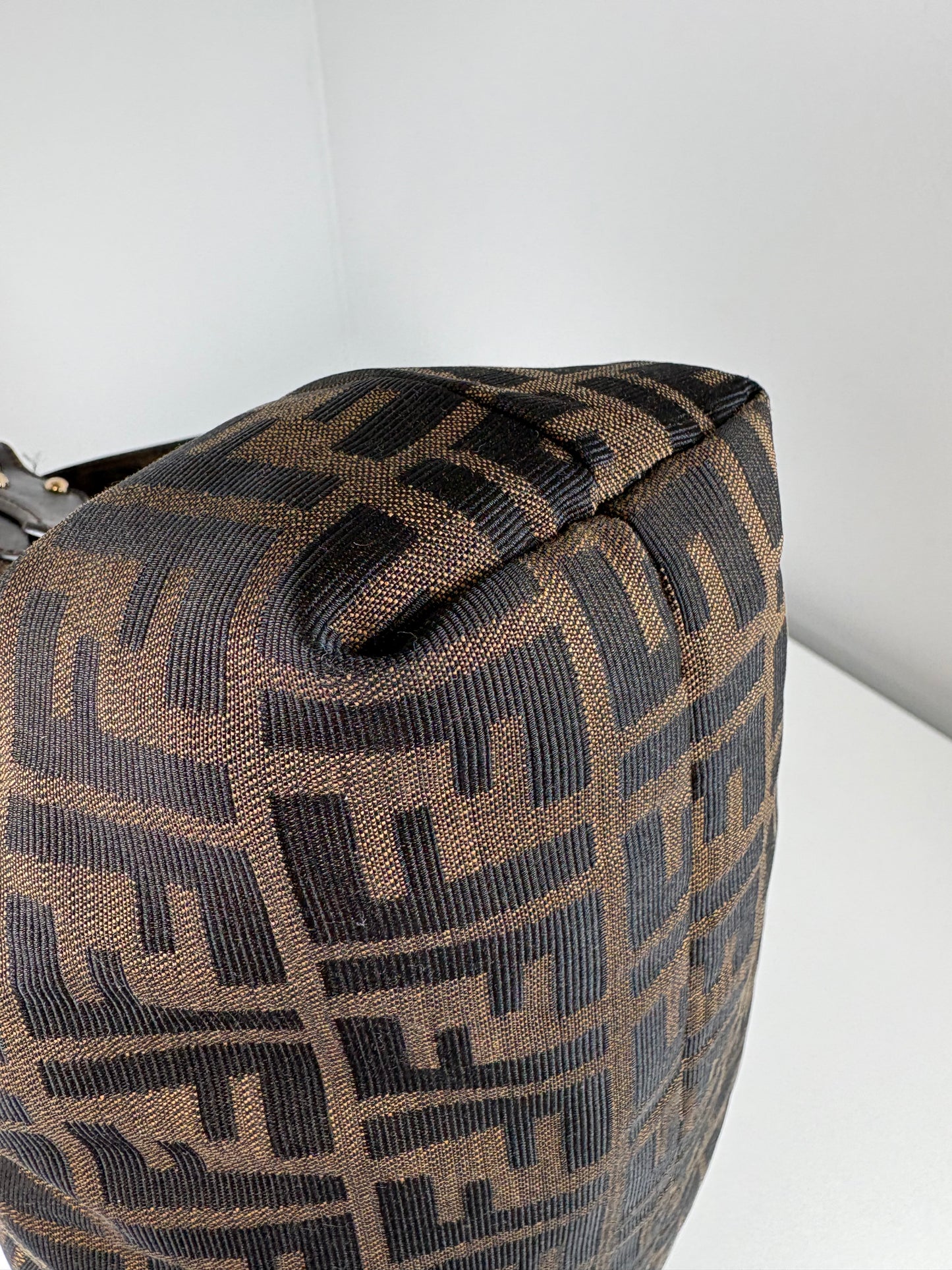 Pre-Owned FENDI Zucca FF Chef Handbag, Brown, Large
