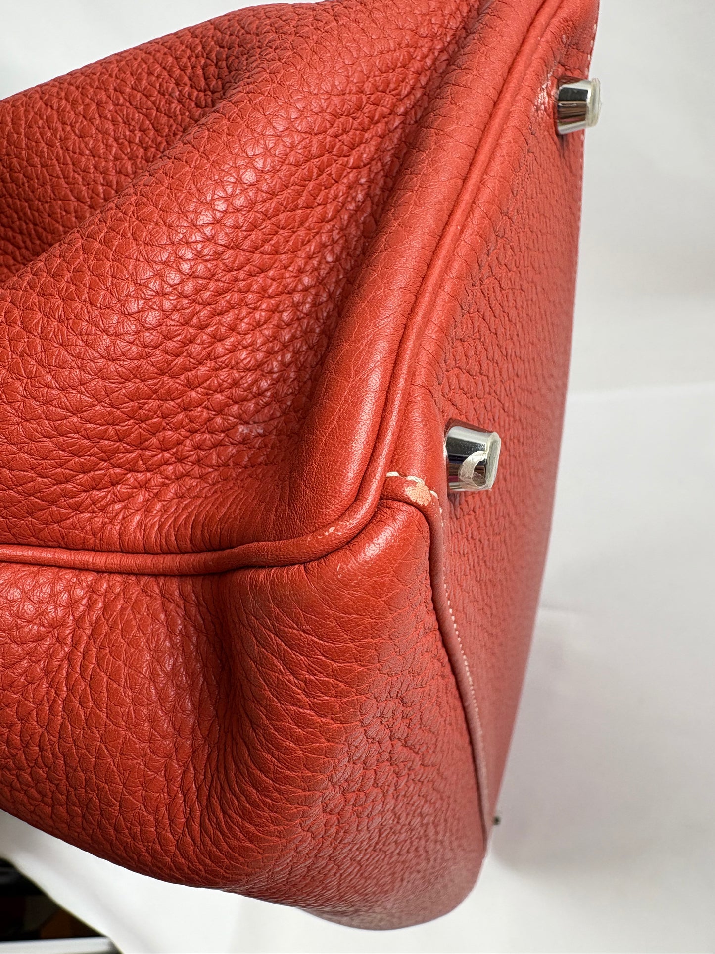 Pre-Owned HERMES Kelly 40 Coral, Clemence Leather Handbag