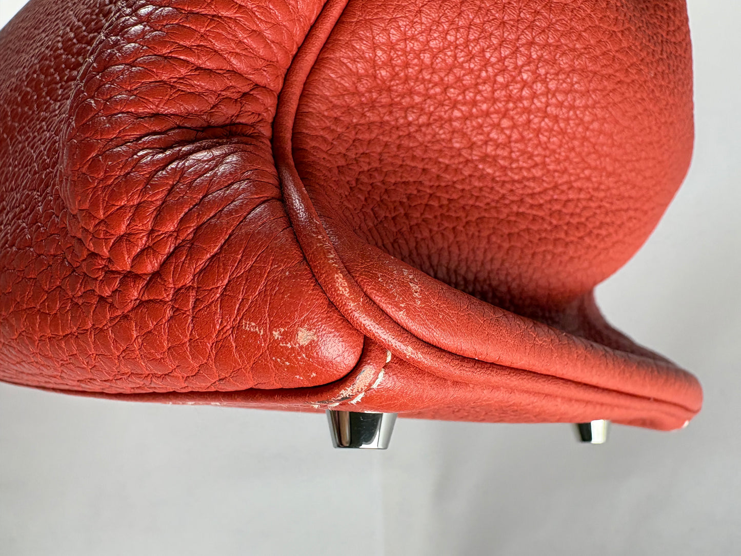 Pre-Owned HERMES Kelly 40 Coral, Clemence Leather Handbag