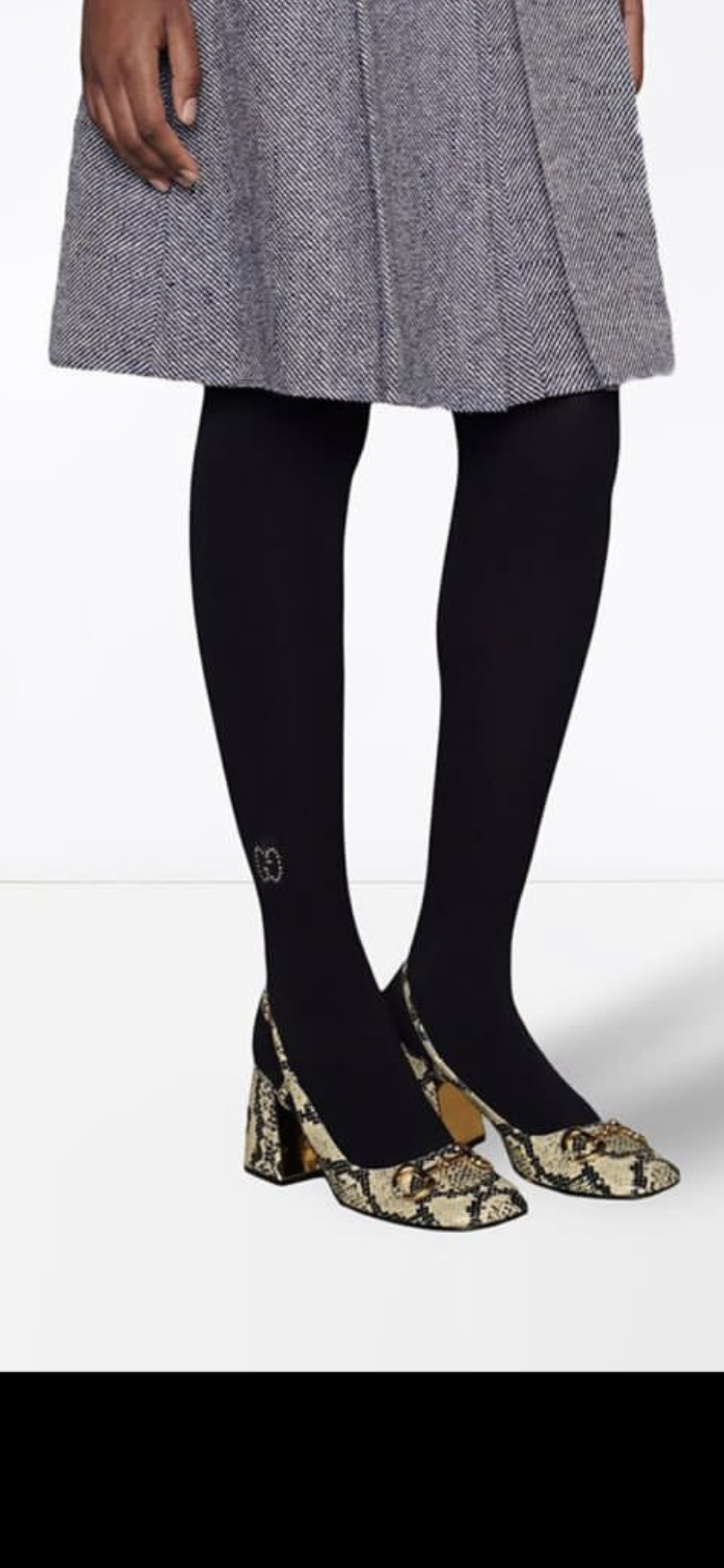 Pre-Owned GUCCI GG Stud Black Tights, Medium
