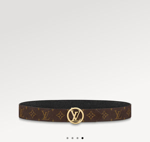 LV CIRCLE 35MM REVERSIBLE BELT Monogram Noir Belt, 95