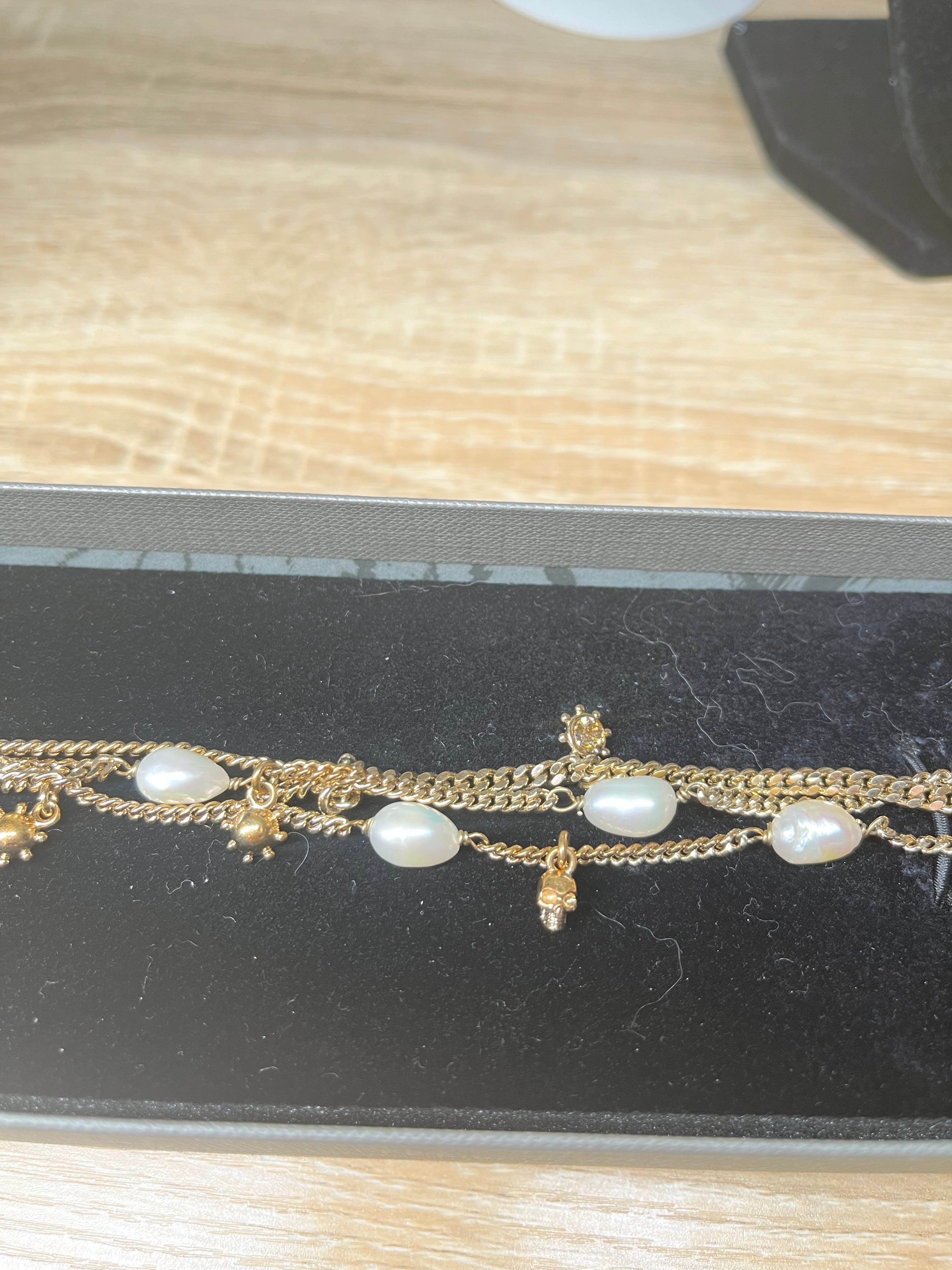 Alexander Macqueen Gold Bracelet, 19 cm
