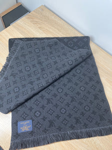 Louis Vuitton Monogram Black Scarf, 72.8 x 15.4 inches