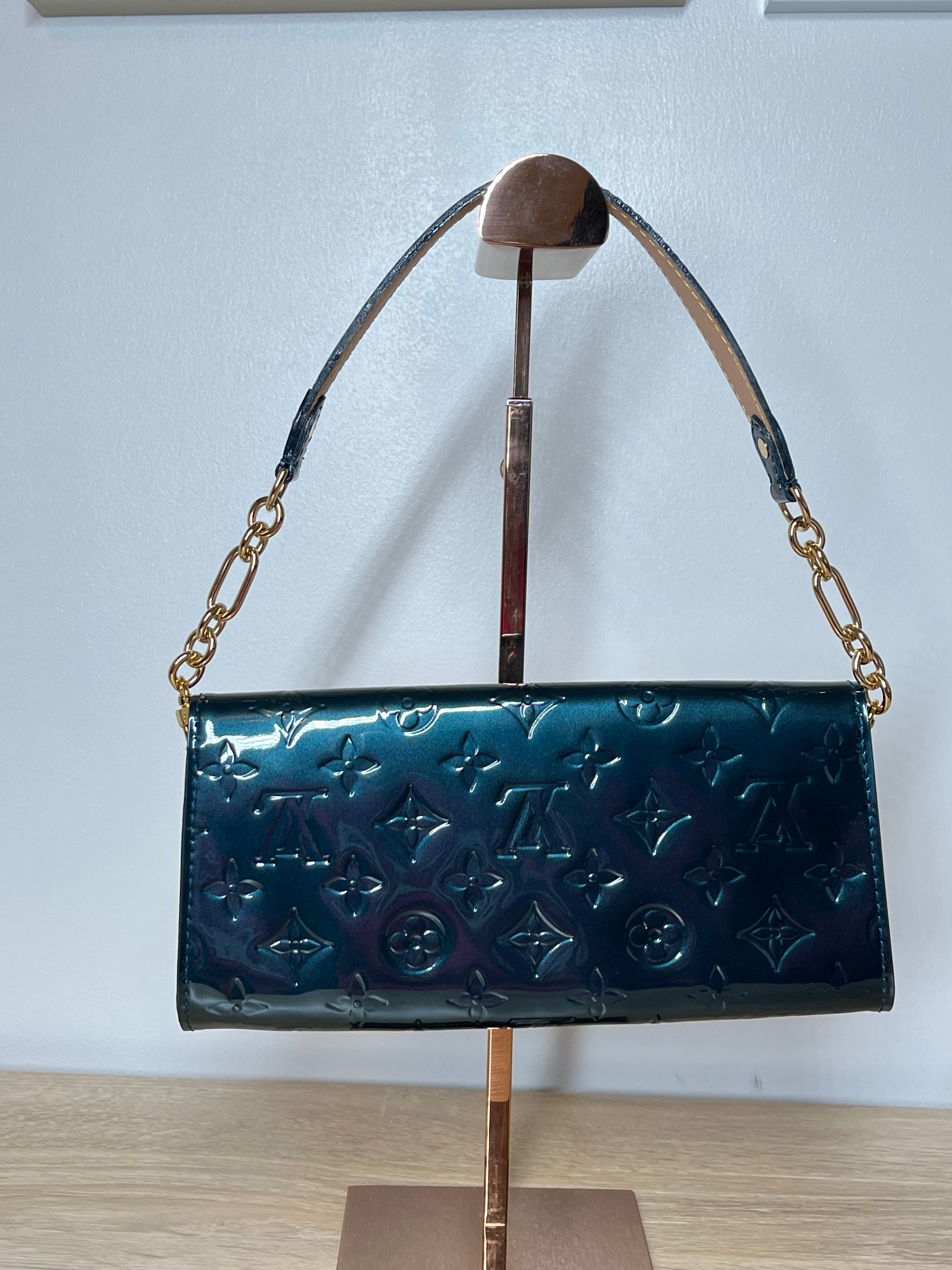 Louis Vuitton Sunset Boulevard Clutch Bleu Nuit Handbag, Length: 9.5 Width: 1 Height: 4.5